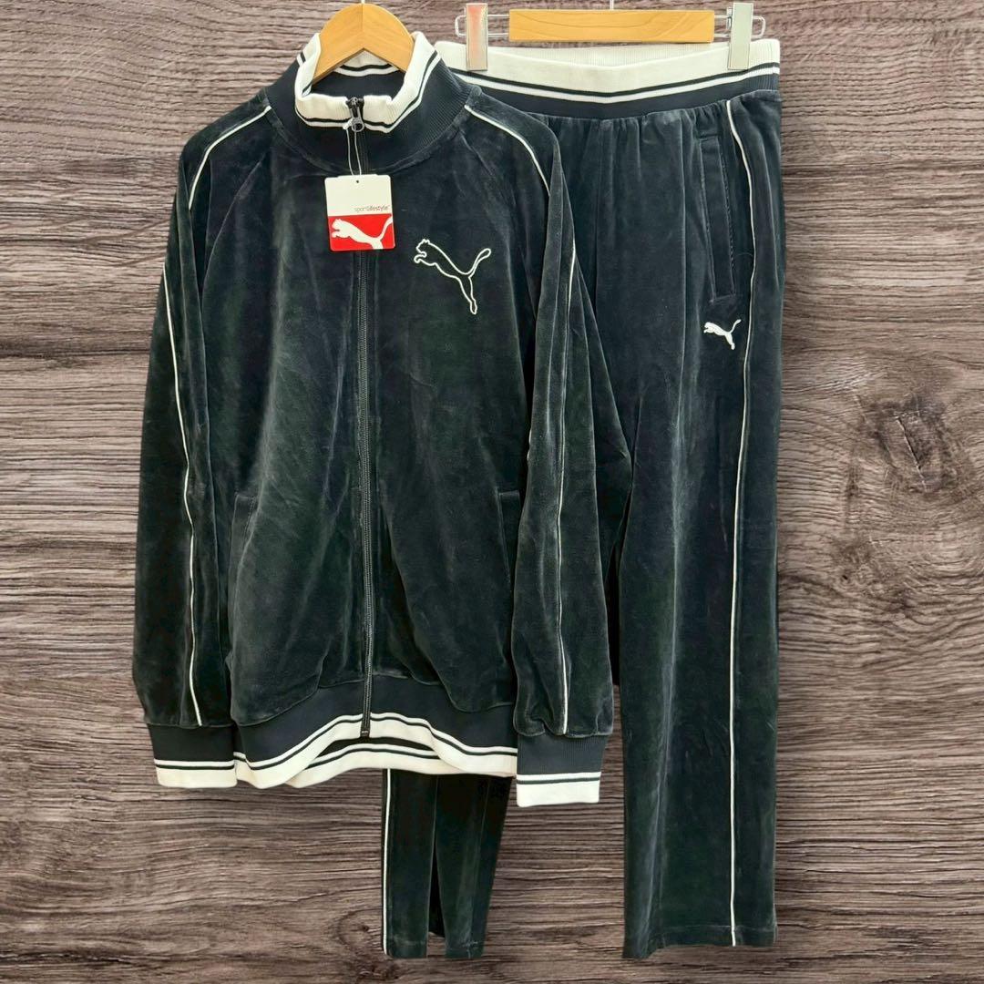 26W3【新品タグ付き】PUMA プーマ ベロアジャケット＆パンツ セットアップ