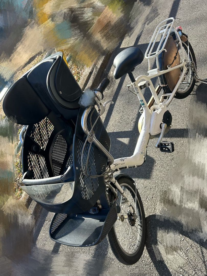 子供乗せ自転車ブリヂストン2人乗り20インチ 白　内装3段変速