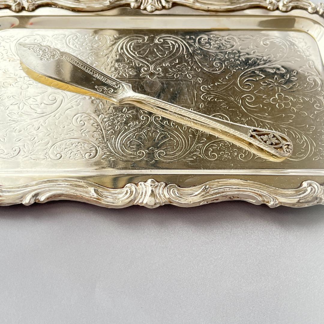 【James Dixon】 【純銀】透かしのバターナイフ 1911年