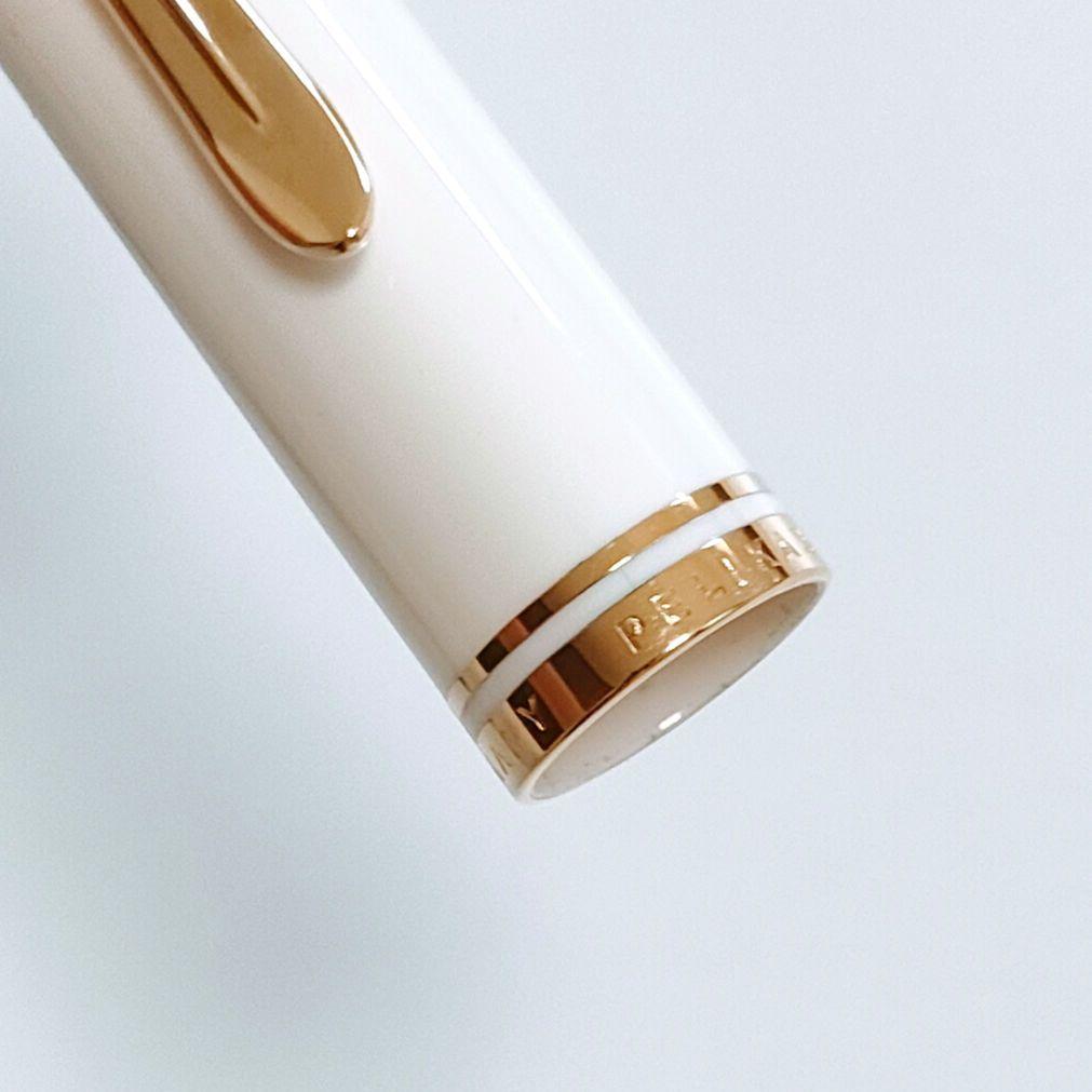 ペリカン　万年筆　白青縞　限定品