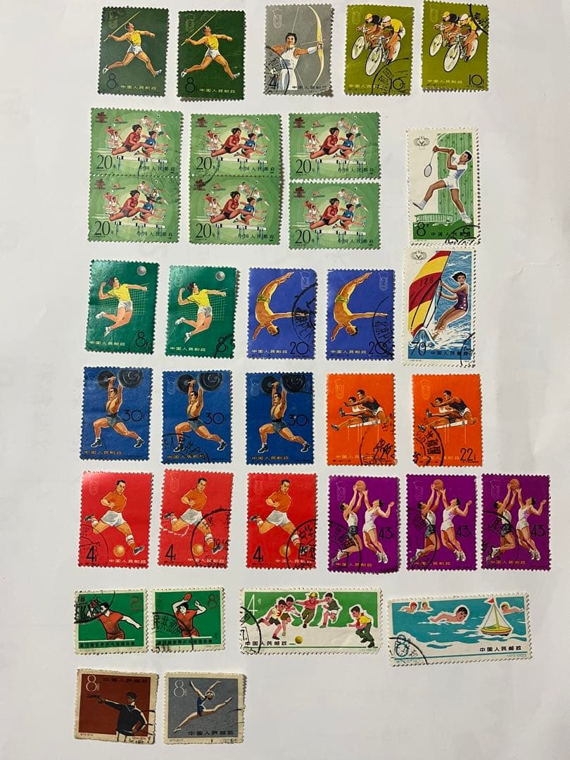 中国 使用済切手 スポーツ 多数(35枚)