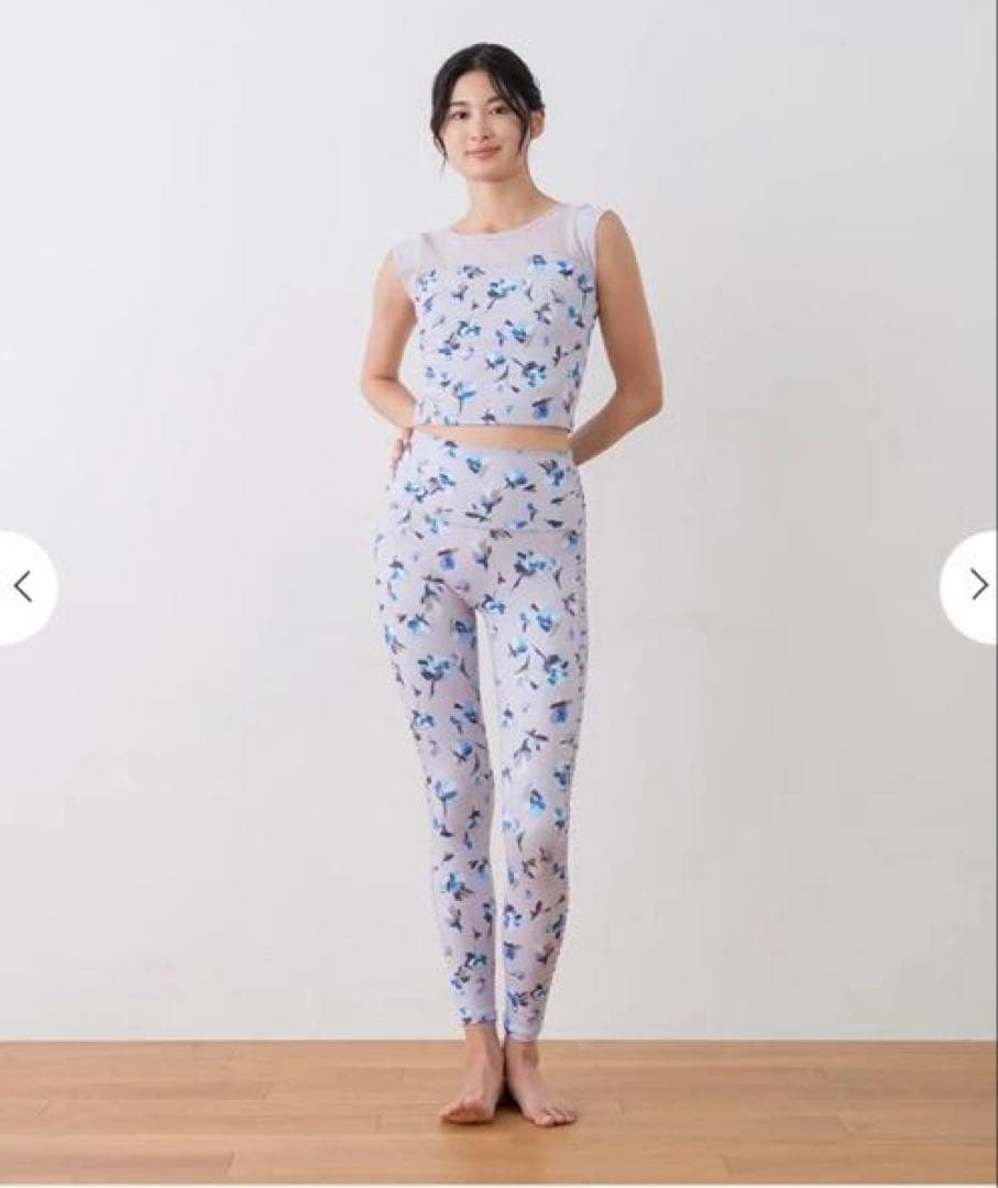 SUKALA ヨガウェア 花柄プリント XSサイズ ローズプリント ライラック