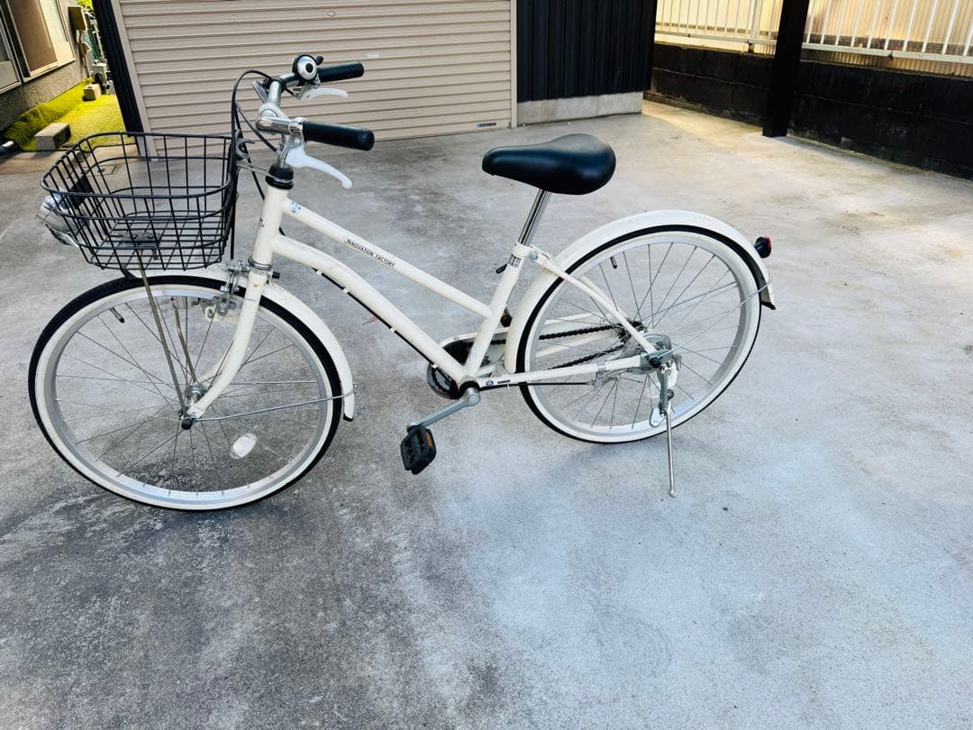 福岡発 白系 自転車 軽量 通学 通勤 家庭用 22インチ ママチャリ