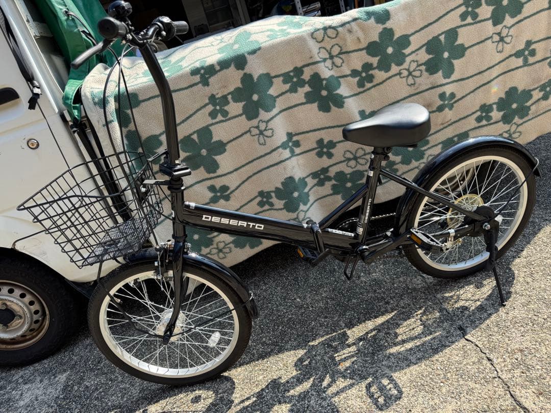 ①使用1回 6段変速 オートライト 折りたたみ 自転車 20インチ 型 折り畳み