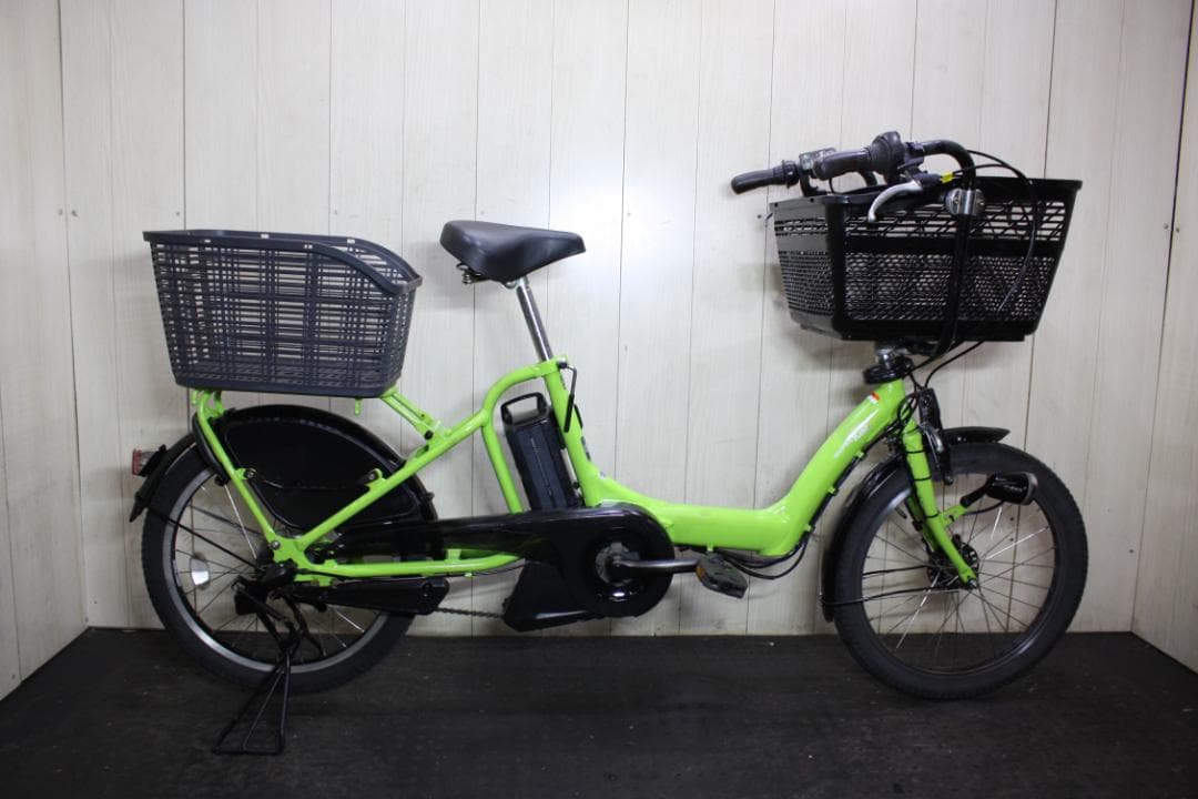 電動アシスト自転車 グリーン 2バスケット付き