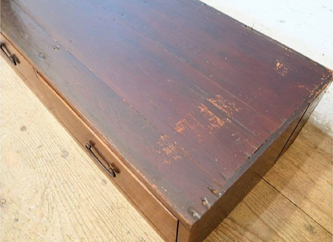 1083 アンティーク　前欅の収納棚　引き出し　陳列台　展示台　置床　レトロ