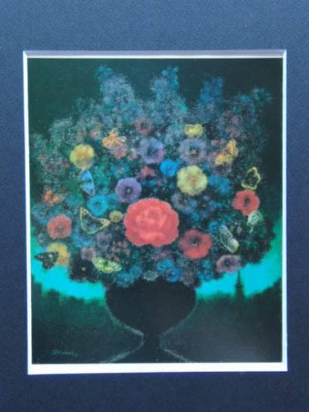 鷹山宇一、夜明けの花、希少画集画、状態良好、新品高級額装付