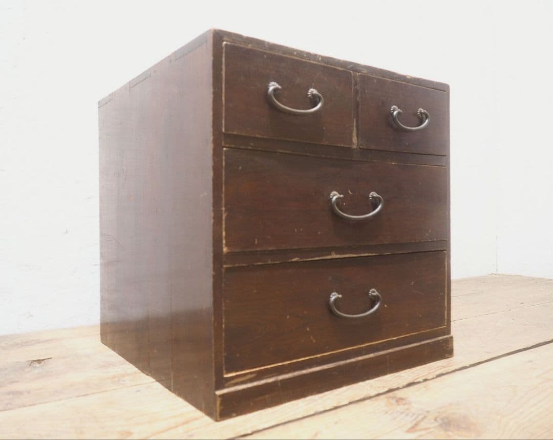 1375 レトロな杉の小引き出し　収納棚　小箪笥　ケース　古家具　アンティーク