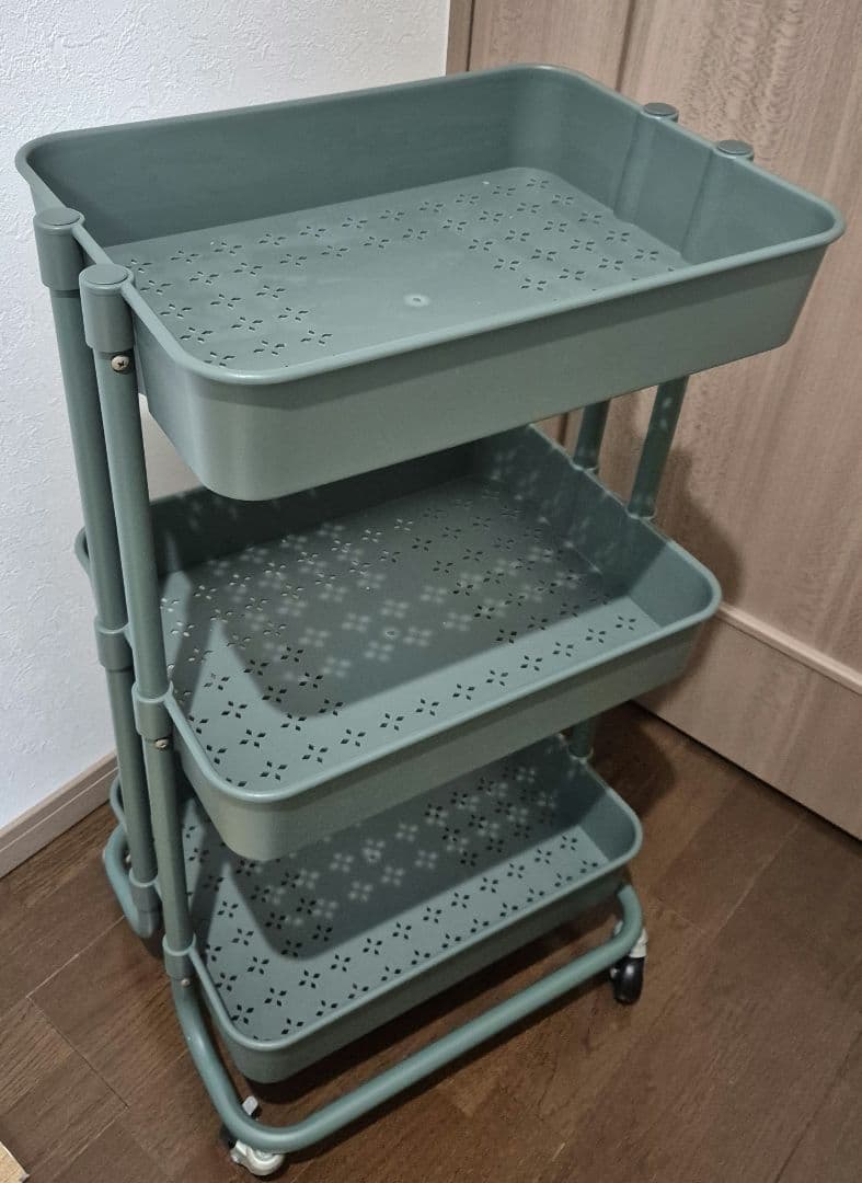 【引き取り限定】キャスター付き収納 移動式トロリーワゴン 2種 セット