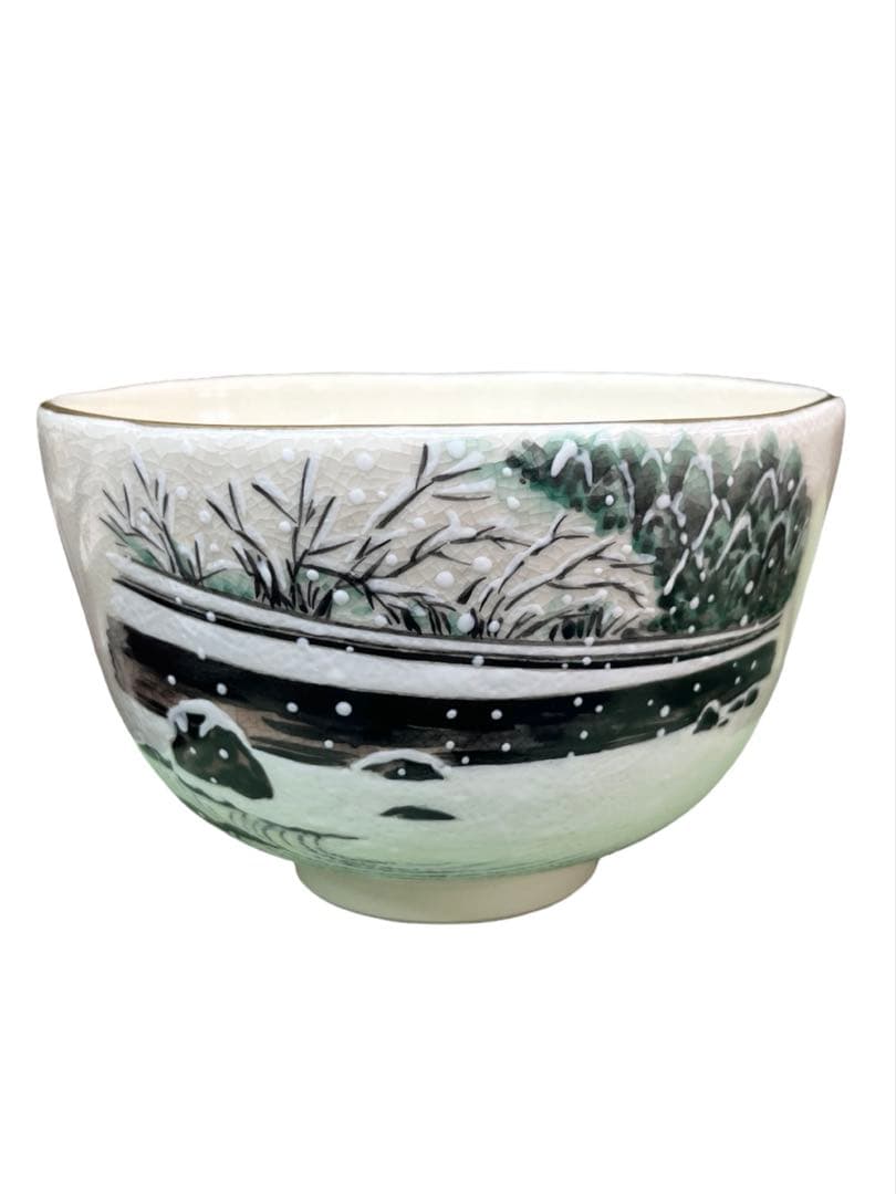茶碗　京焼　竜安寺に雪　抹茶茶碗　抹茶碗　茶道具