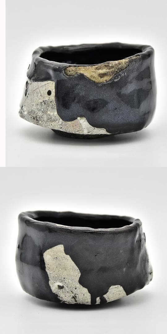 T 新品未使用 鯉江良二 茶碗 引出黒 共箱 共布 略歴 瀬戸黒 茶道具 抹茶椀