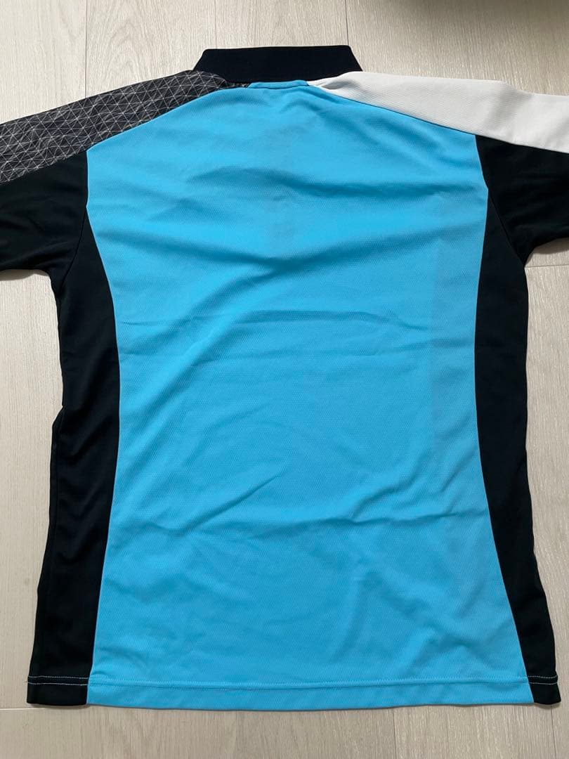 Mizuno ゲームシャツ ポロシャツ 水色/黒/白