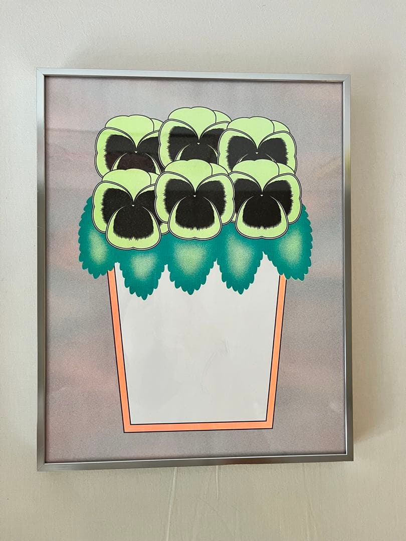 水越智三　pure tomato パンジー　鉢植え　花　イラスト