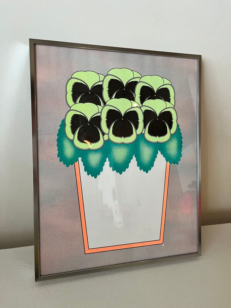 水越智三　pure tomato パンジー　鉢植え　花　イラスト