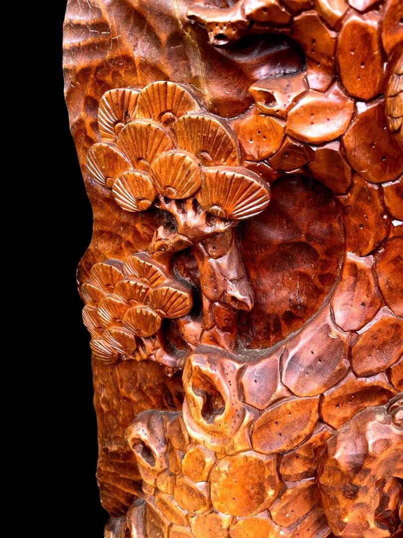 一刀彫⭐️アンティーク⭐️骨董⭐️衝立⭐️天然木⭐️孔雀⭐️重量物‼️‼️