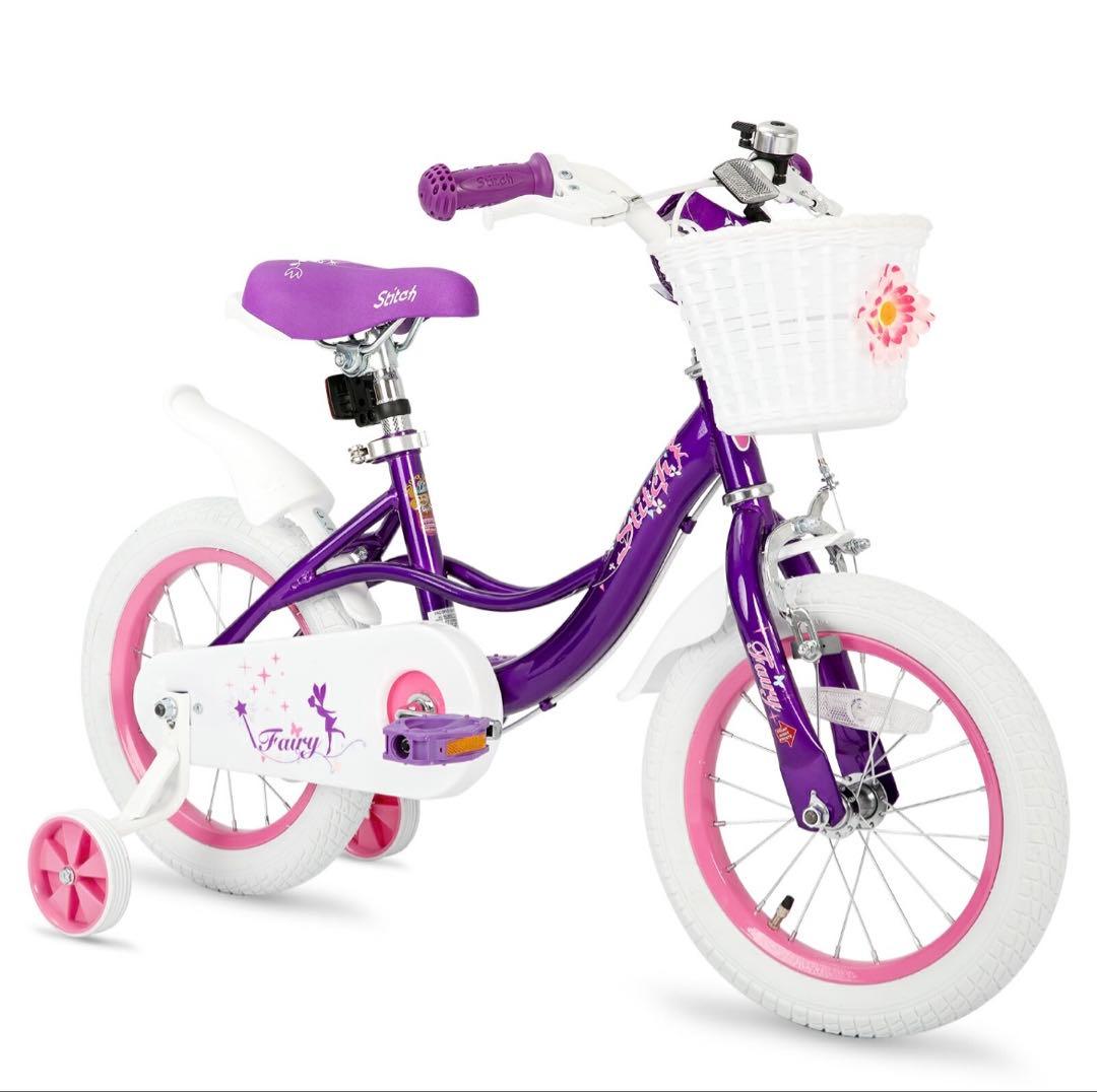 新品　外での使用なし　子供用自転車 紫色 16インチ　女の子　パープル