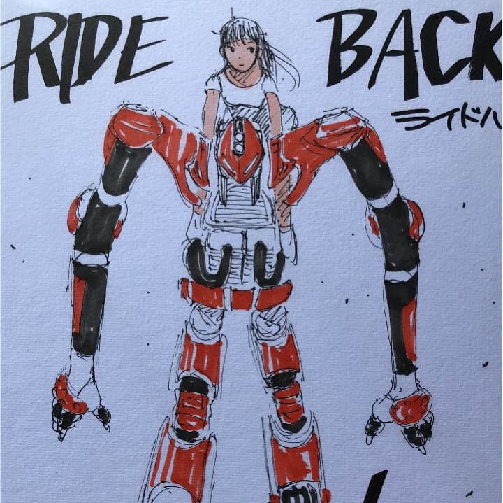 カサハラテツロー 直筆色紙 RideBackライドバック