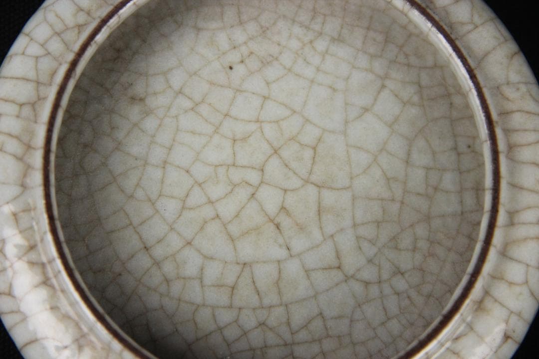 中国古美術 唐物　時代物 清朝期 哥釉 水盂 文房具 陶磁器 NX23-2