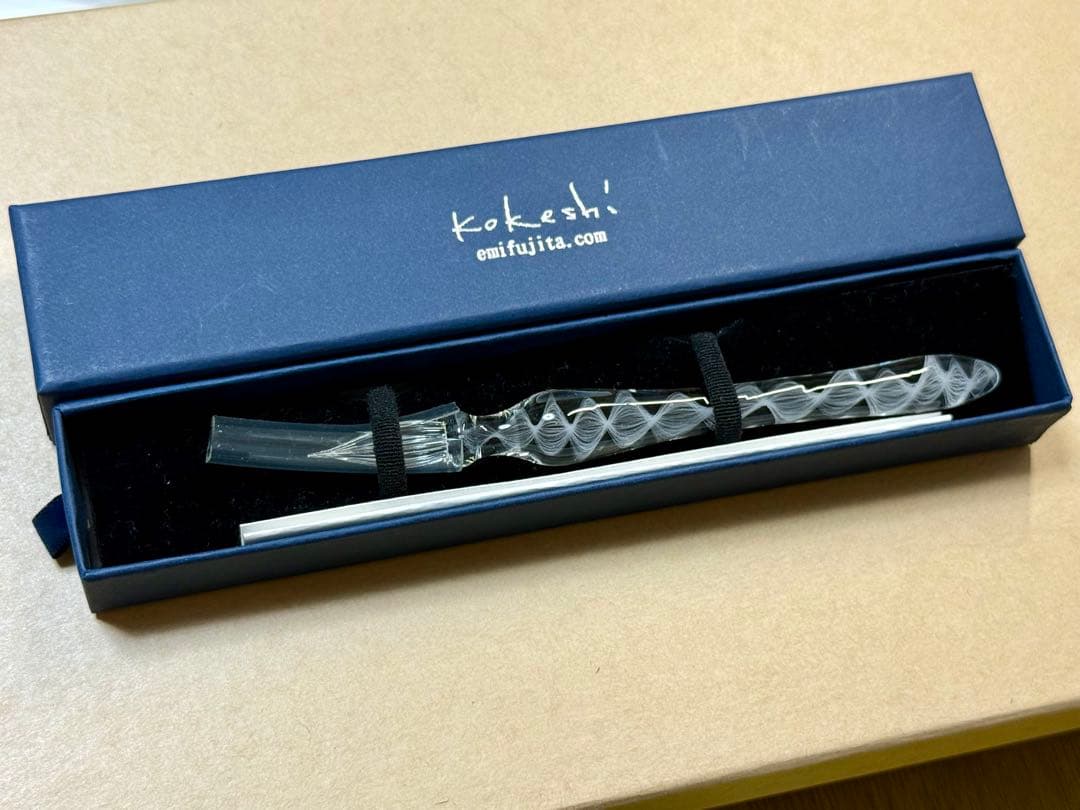 kokeshi◆ガラスペン　クラゲレースケーン（白）