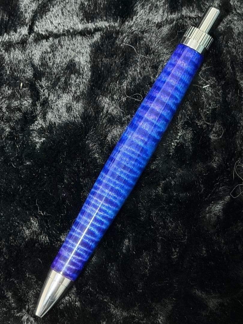 木軸ペン　ラッカー仕上げ　楽器　ギター　青