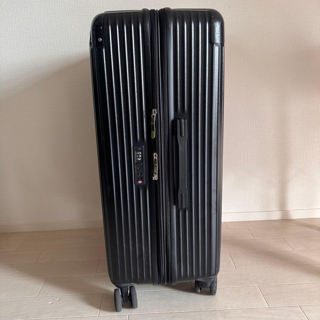 Lサイズ　97L 拡張機能付、ブラック、6-8泊用　スーツケース、キャリーケース