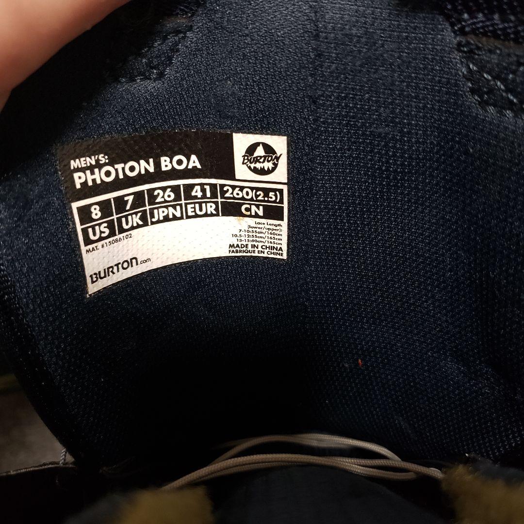 美品 BURTON PHOTON 26cm ダブルBoa スノーボードブーツ