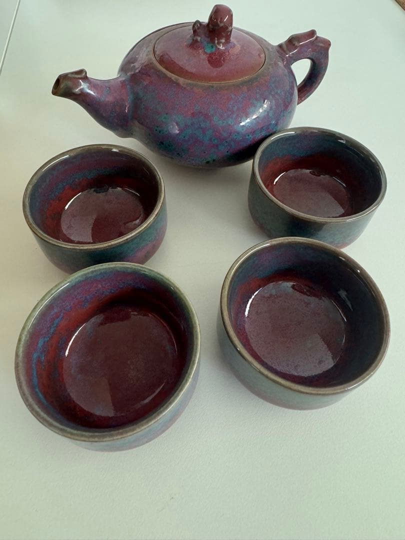 中国　钧瓷　茶　セット