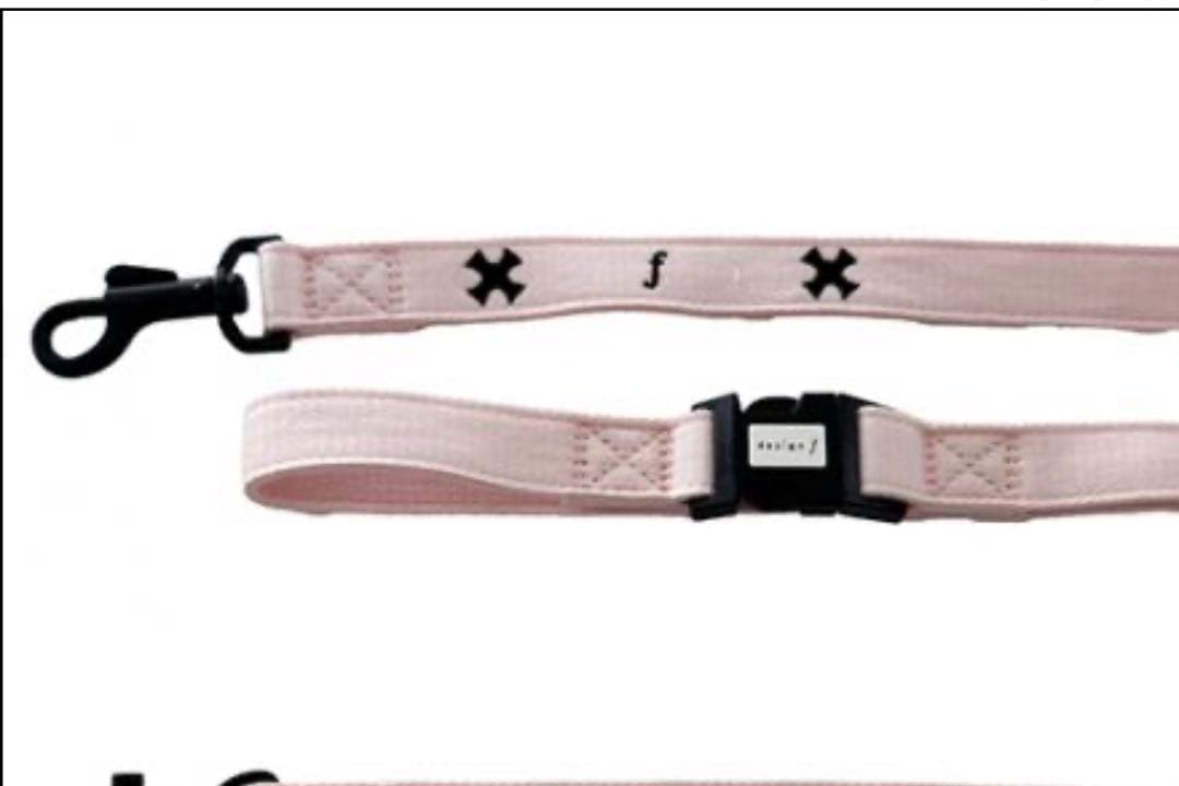 デザインエフ ＊ ピンクの犬用ハーフチョーク首輪とリードセット