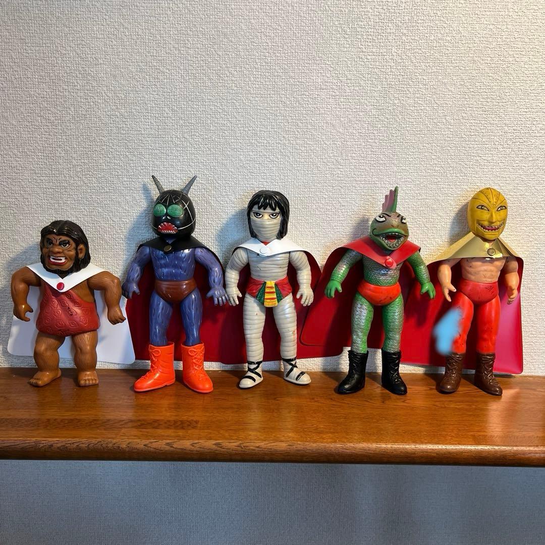 タイガーマスク　わるものレスラー　5体まとめて　中嶋製作所　手作りマント付き