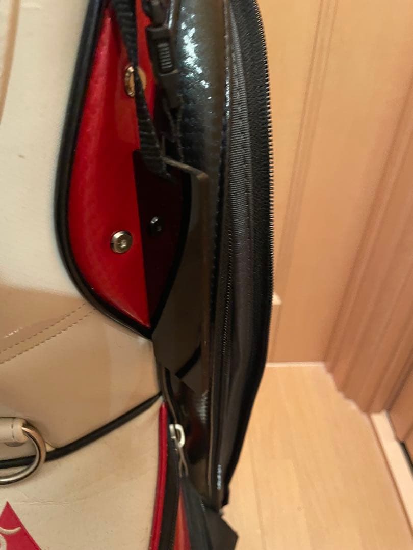 le coq sportif キャディバッグ ホワイト/レッド/ブラック