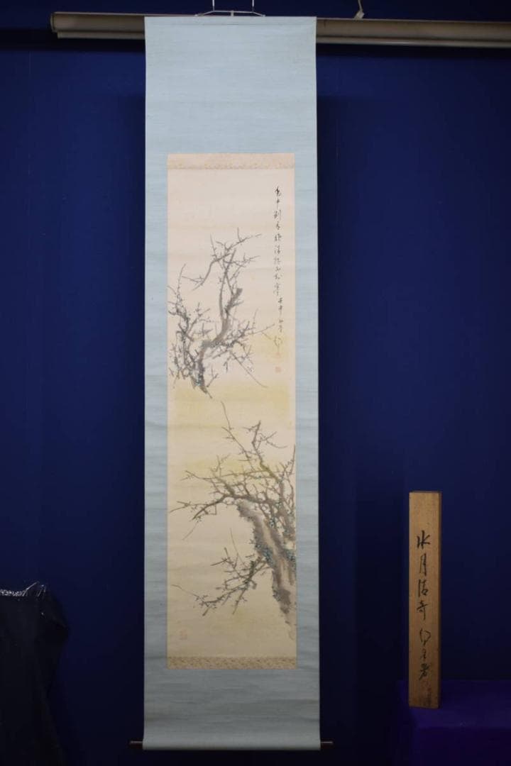 真作/浄土真宗/西本願寺/津田白印/寒梅画賛/布袋屋掛軸HG-378