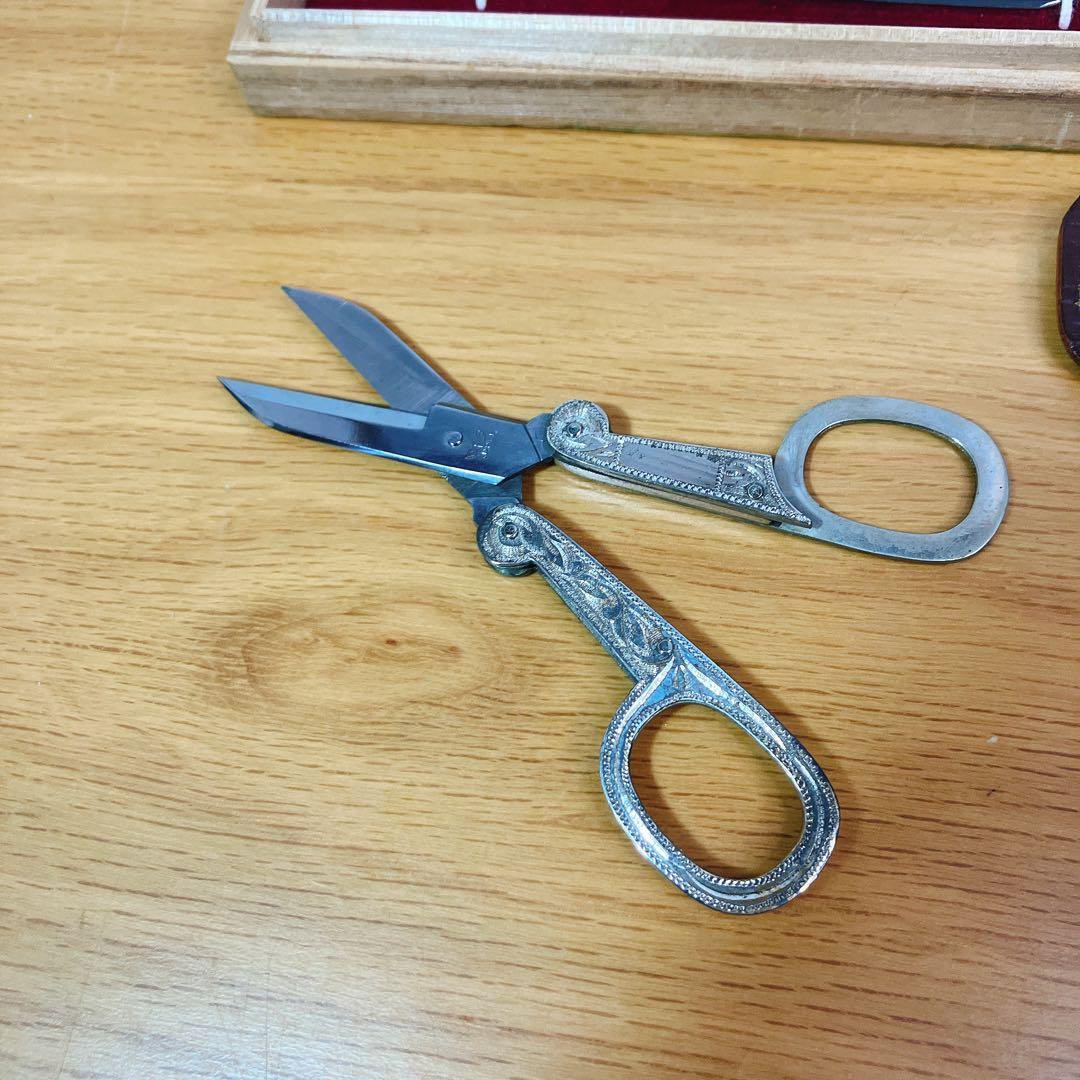 銀製】ペーパーナイフ　ハサミセット　シルバー