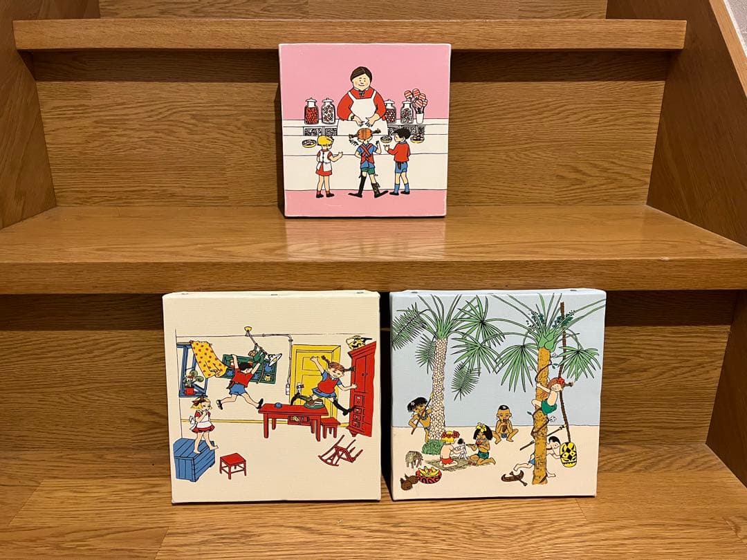 長靴下のピッピ　キャンバスアートパネル　3点セット