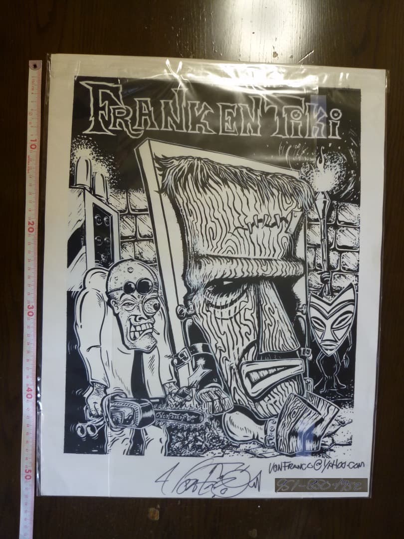 Von Franco ヴォン・フランコ 　TIKI　アート・ポスター　サイン入り
