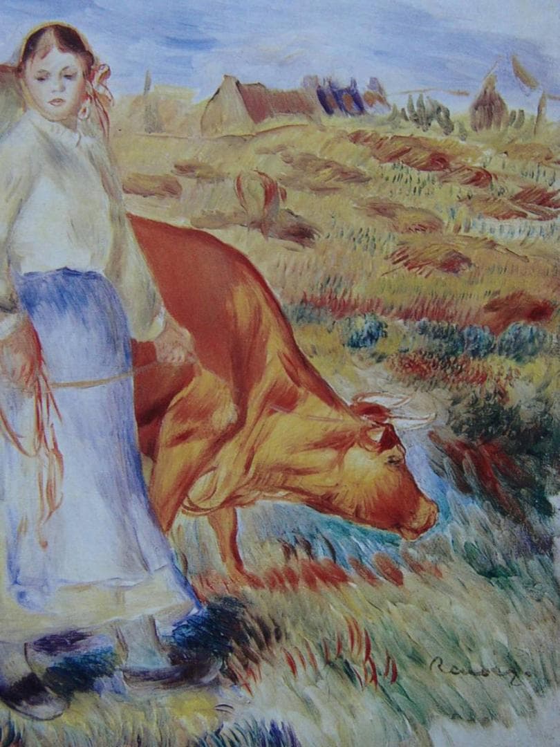 オーギュスト・ルノワール、畑からの帰り道、希少な画集より