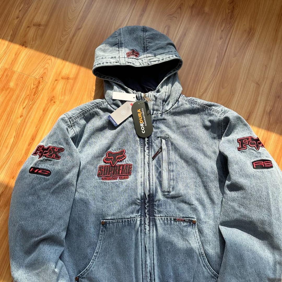 SUPREME デニムジャケット フード付き