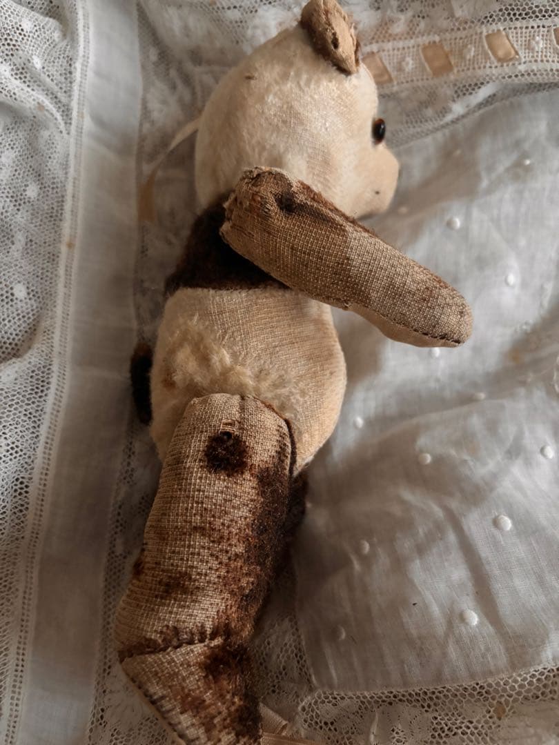 パンダベア　可愛いボロベアくん　アンティークベア　ヴィンテージベア