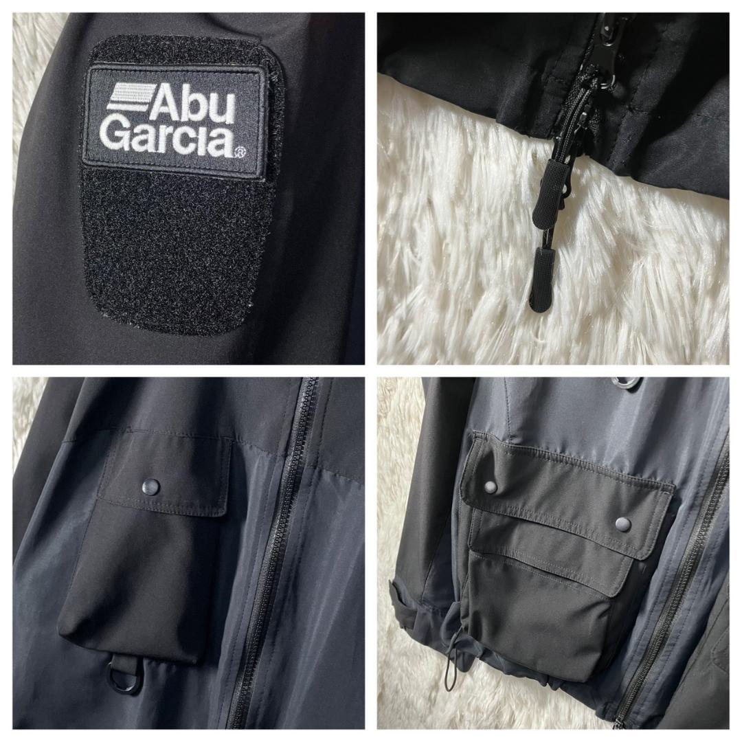美品 アブガルシア フィッシングジャケット 多ポケット フード付き ブラック L