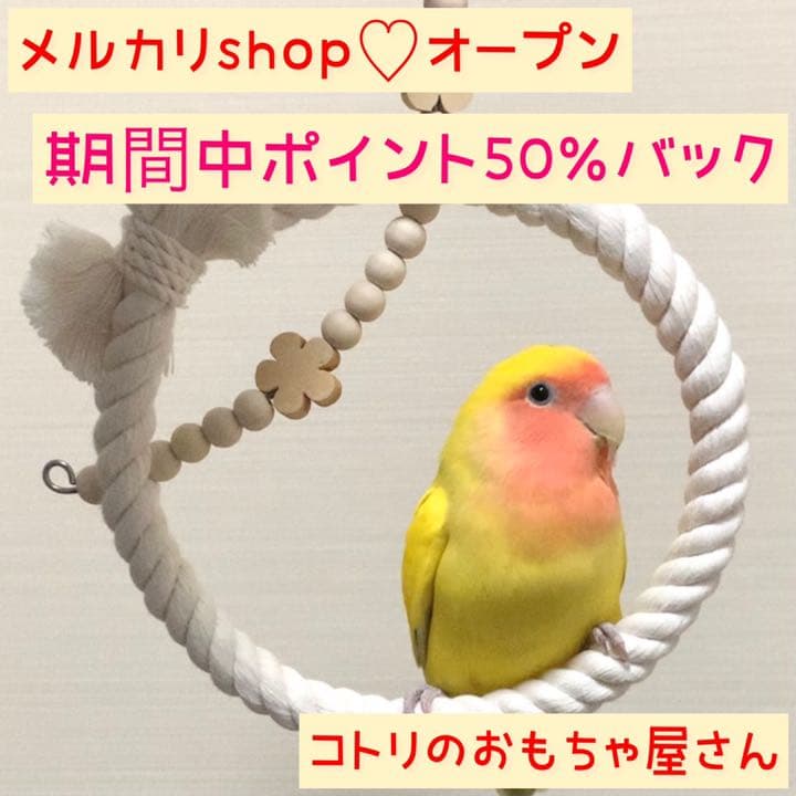 安全で安心《ぬくぬくブランコ Mサイズ》鳥ブランコ インコブランコ 鳥おもちゃ
