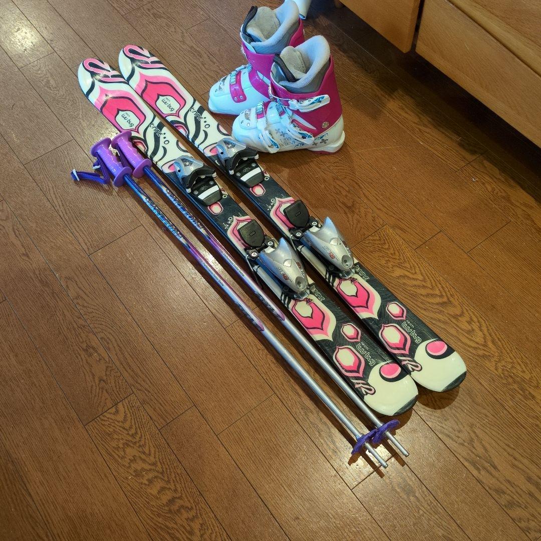 送料無料 K2 112cm ガールズ用スキーセット。ノルディカ20cmブーツ