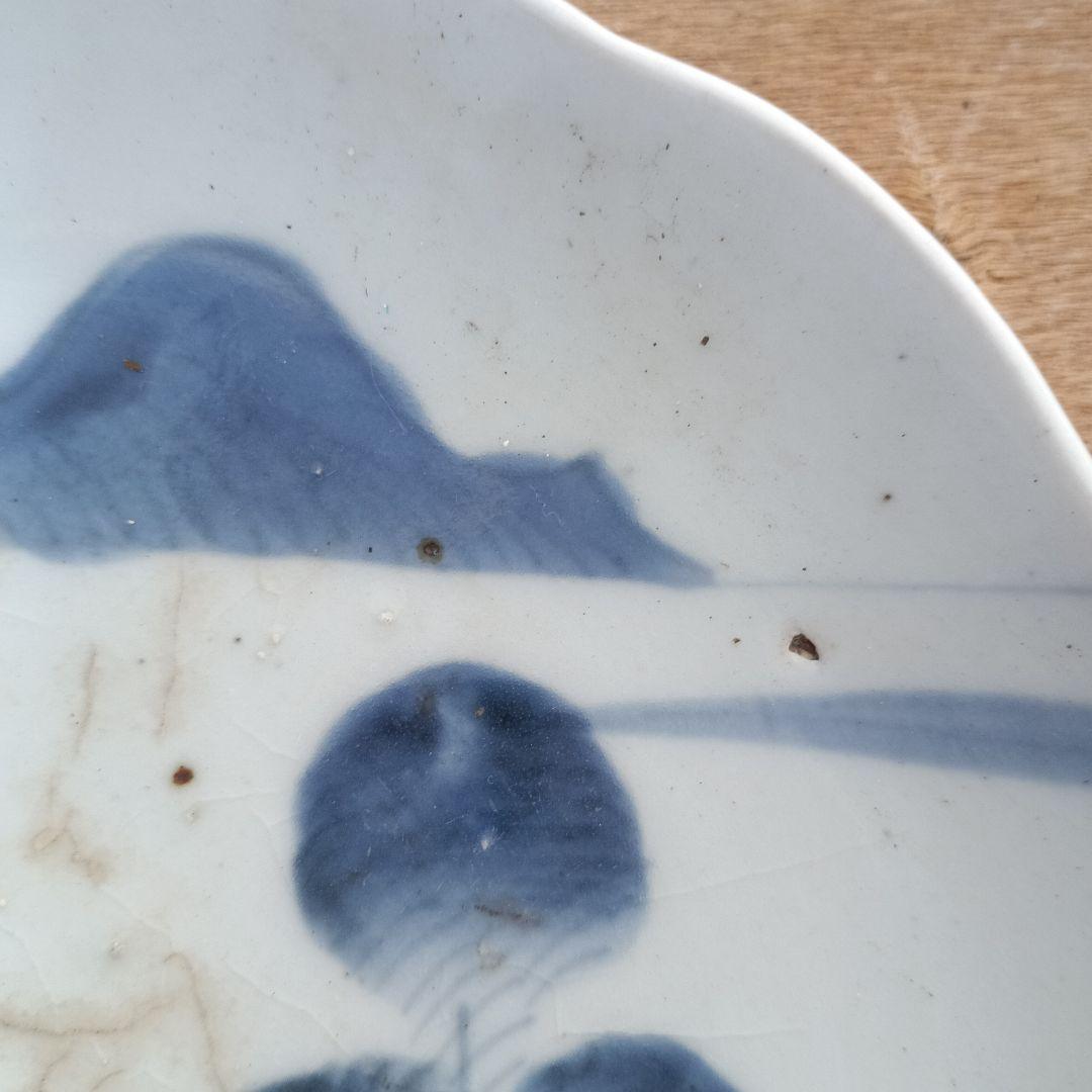 4076)古伊万里　染付皿　1枚　20cm