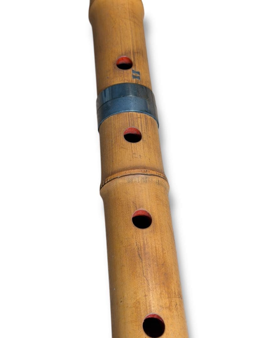 #尺八 一尺八寸管 在銘 5孔 2分割 和楽器 竹製　P-21