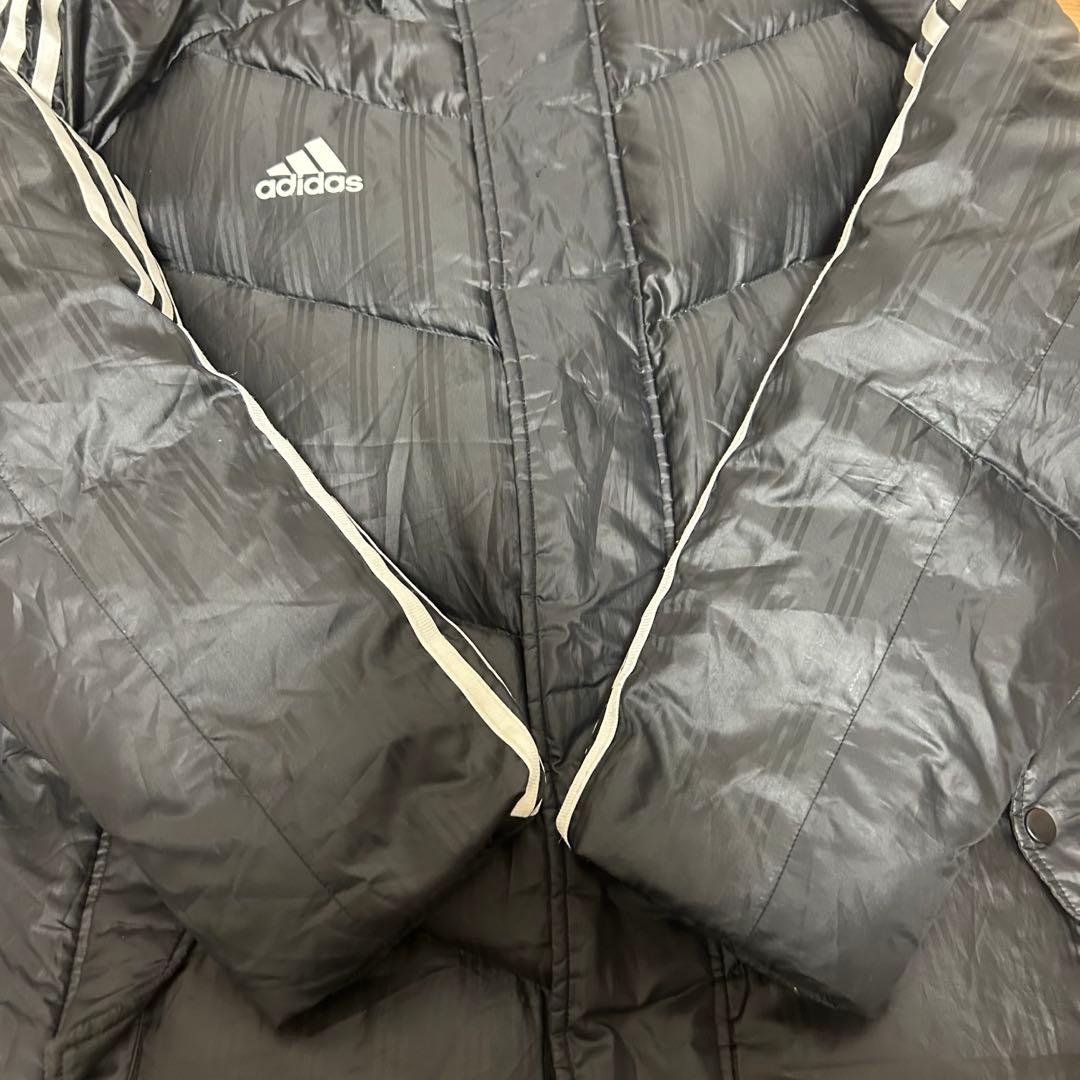 adidas ダウンコート XL Oサイズ ストライプ