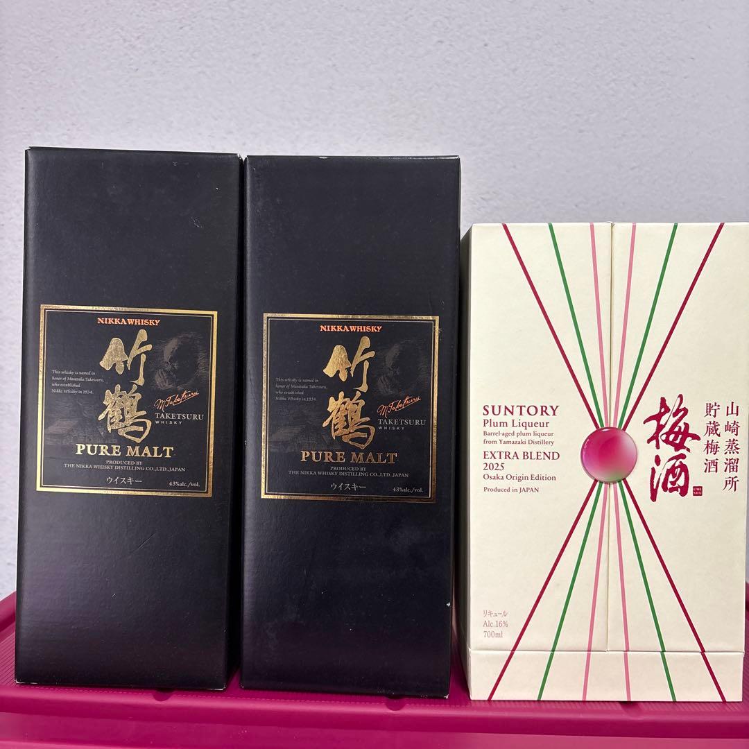 山崎12年・白州100周年記念セット、竹鶴2本、梅酒1本、余一3本セットです