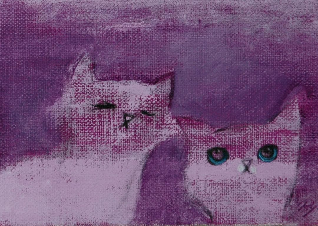 油絵 菅家令子 絵 絵画 インテリア F4-050920 可愛い子猫ちゃんたち