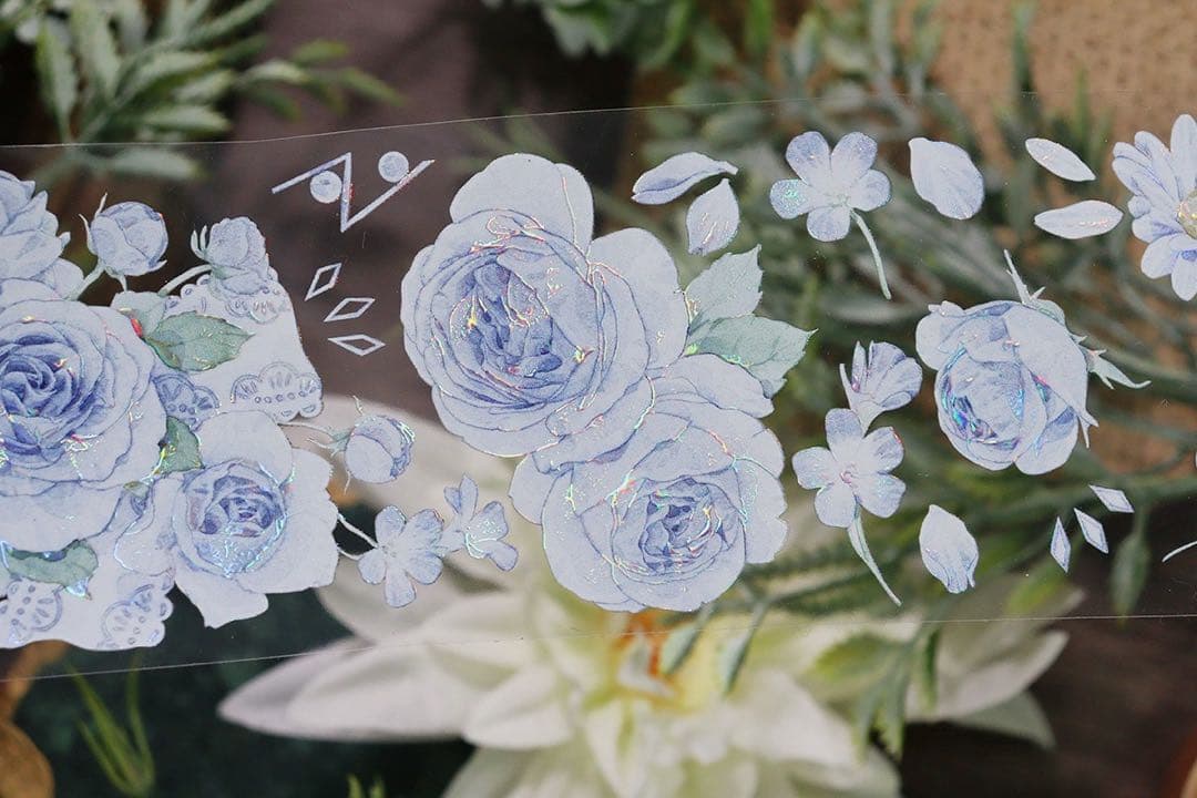 新品　椿山漫藍　PET貝殻光マスキングテープ　マステ