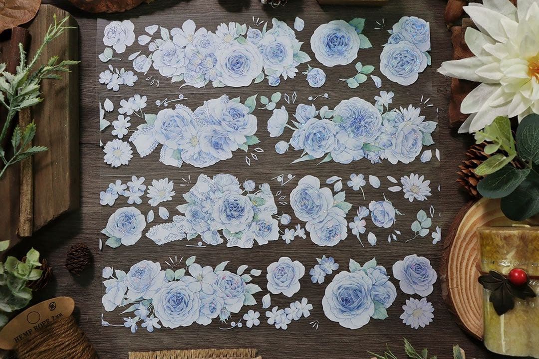 新品　椿山漫藍　PET貝殻光マスキングテープ　マステ