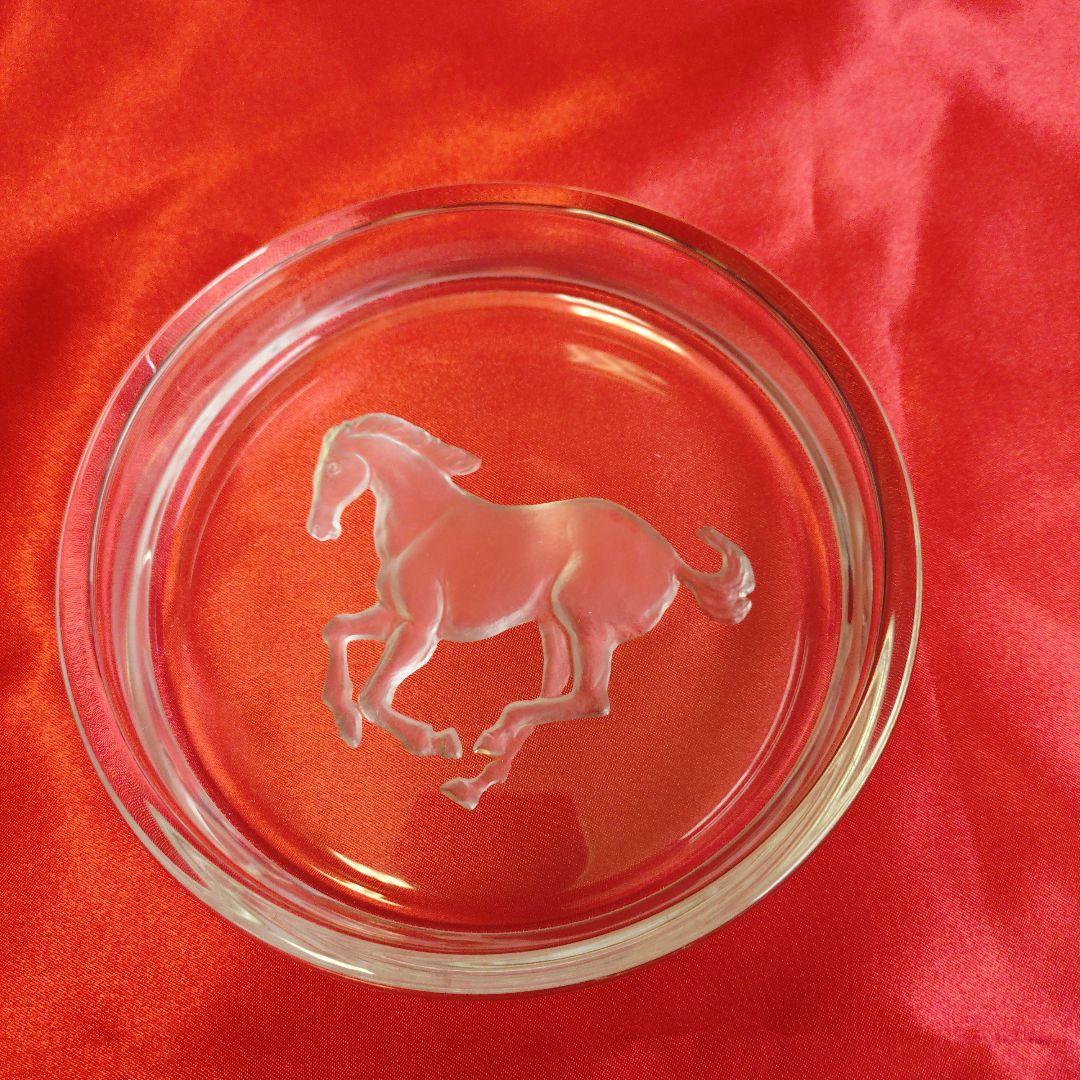 馬の彫刻 ガラス皿