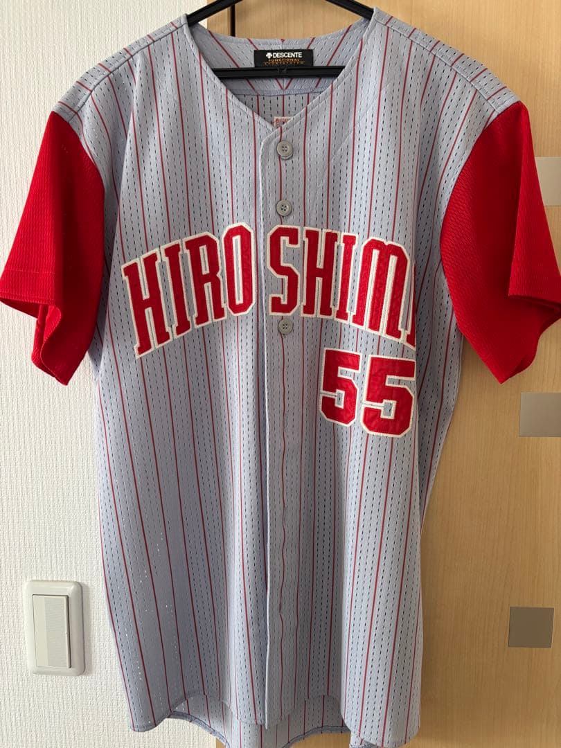 広島東洋カープ　嶋重宣　ビジターユニフォーム　Lサイズ　希少　直筆サイン色紙付き