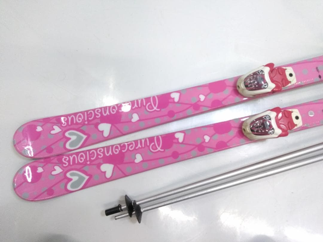 女の子 ジュニアスキー5点セット ピュアコンシャス140cm ブーツ24cm ◇